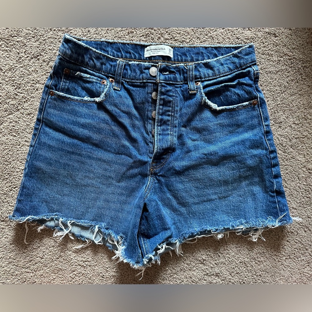 Abercrombie & Fitch Dark Blue Denim Jean Shorts